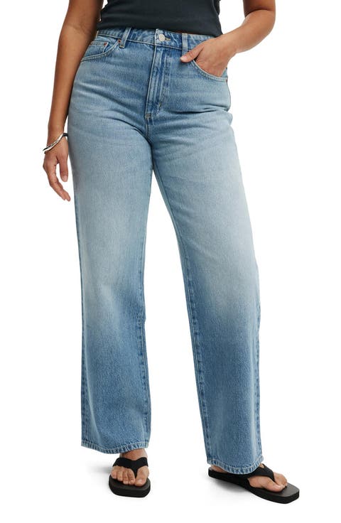 Curvy '91 High Waist Straight Leg Jeans (Fairlight Blue)
