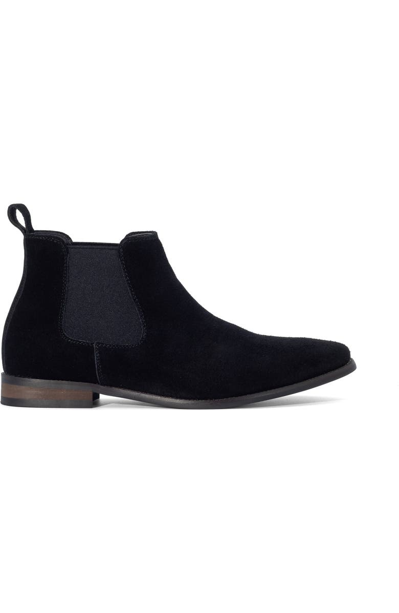 Uncut Stapleton almond toe Chelsea dress boot, Alternate, color, Black Cow Suede