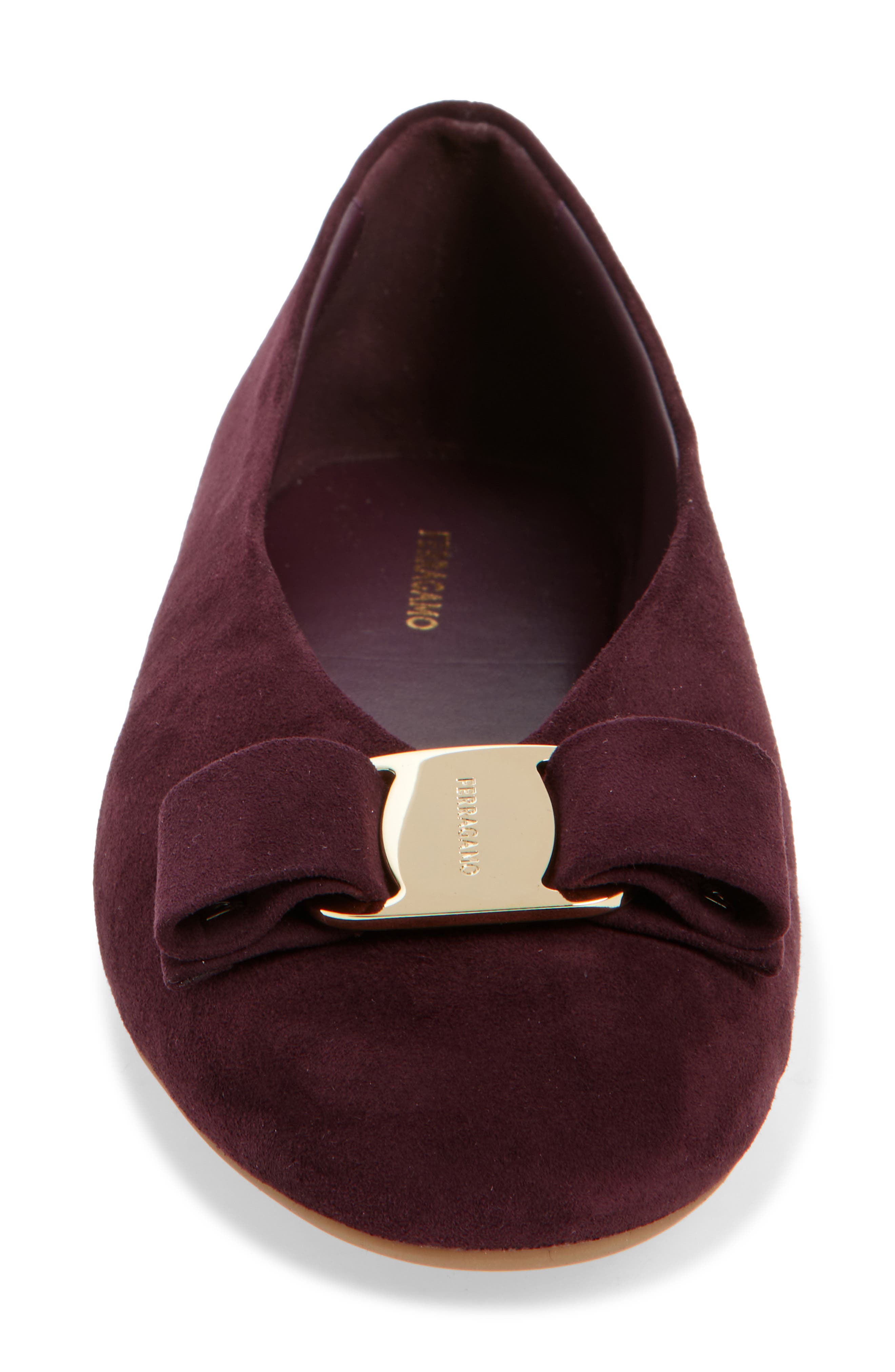 FERRAGAMO Vanna Ballet Flat, Alternate, color, Oxblood