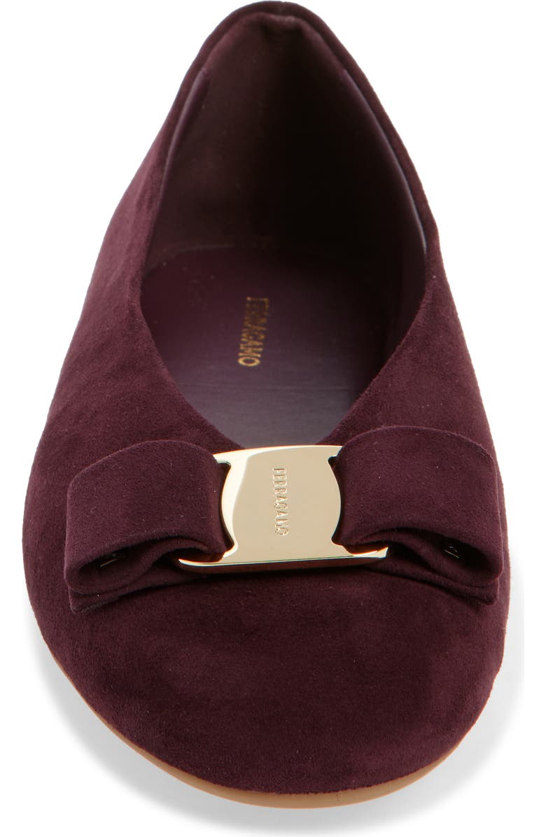 FERRAGAMO Vanna Ballet Flat, Alternate, color, Oxblood