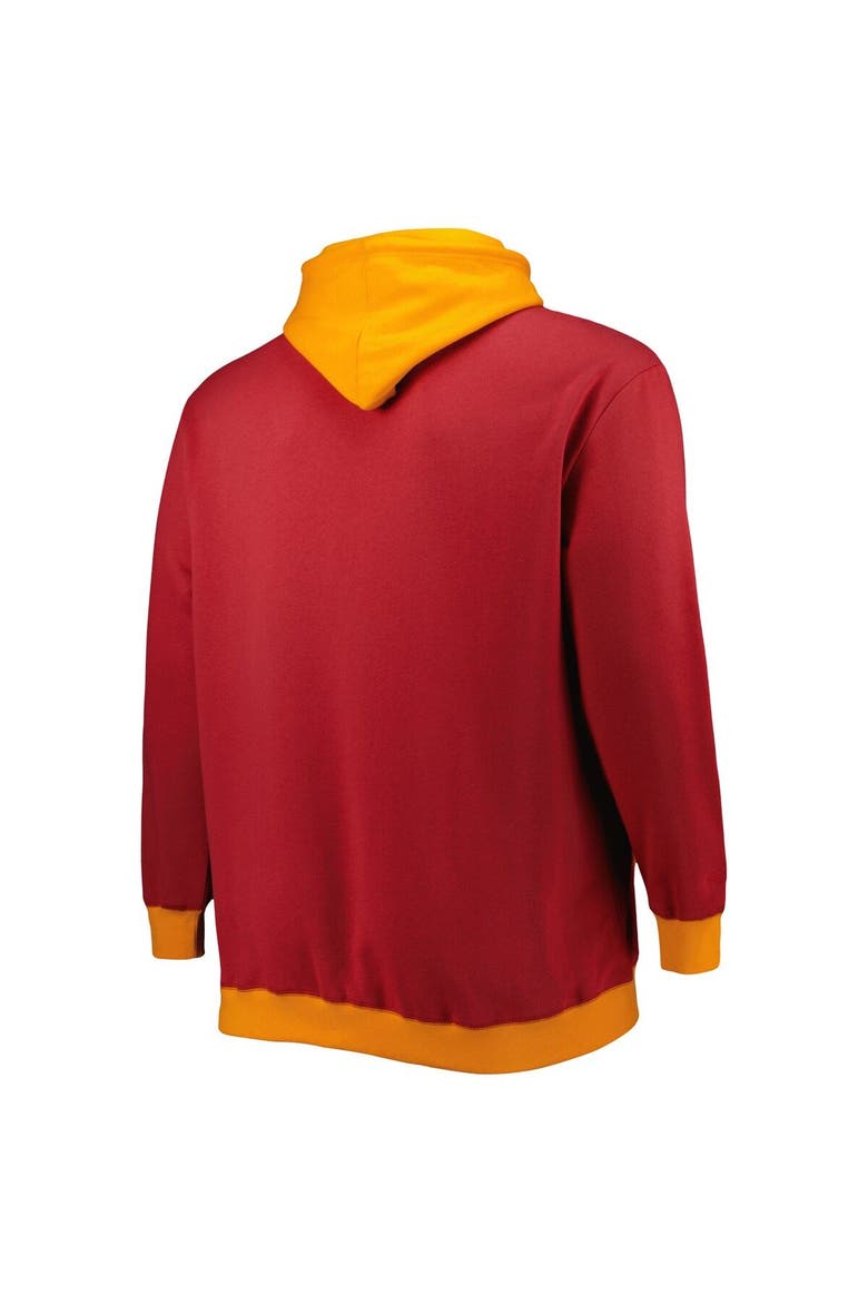 Men's Mitchell & Ness Red/Orange Tampa Bay Buccaneers Big & Tall Big Face Pullover Hoodie, Alternate, color, Red