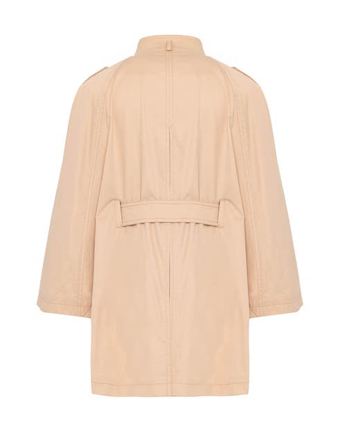 Theo The Label Chloe Trapunto Trench Cape In Sand
