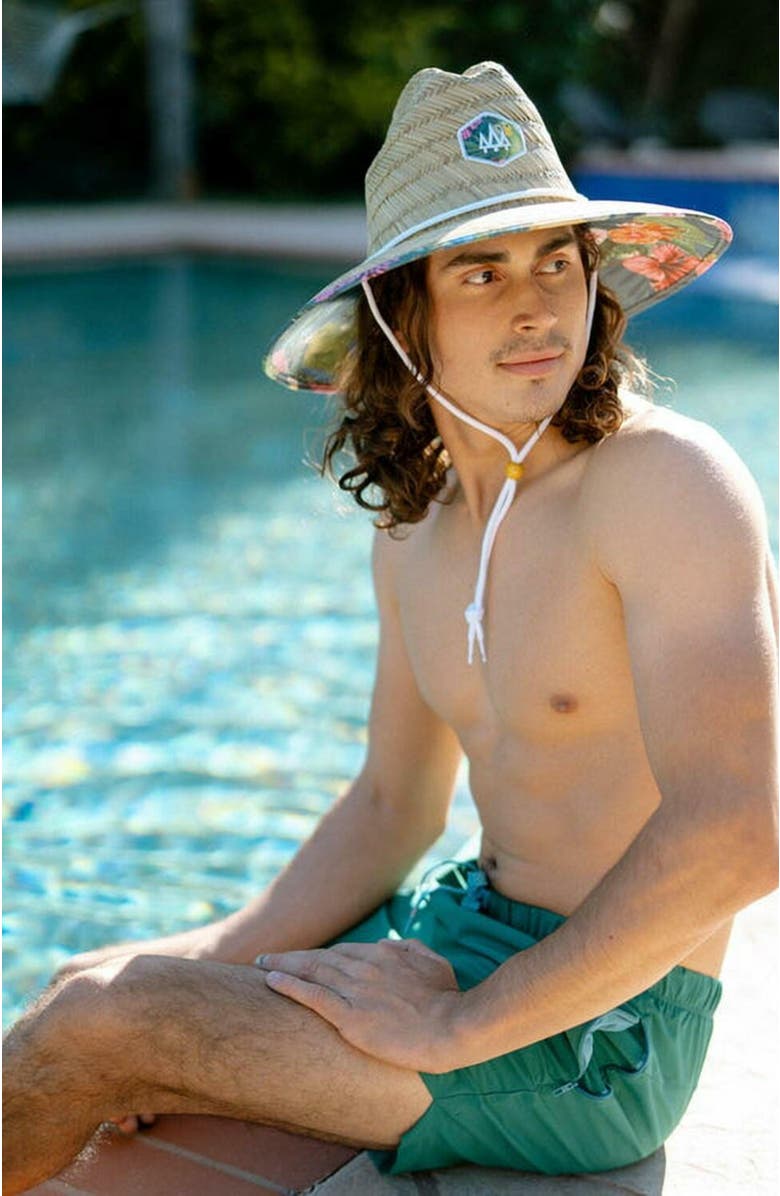 Hemlock Caicos Straw Lifeguard Hat, Alternate, color, Parrots