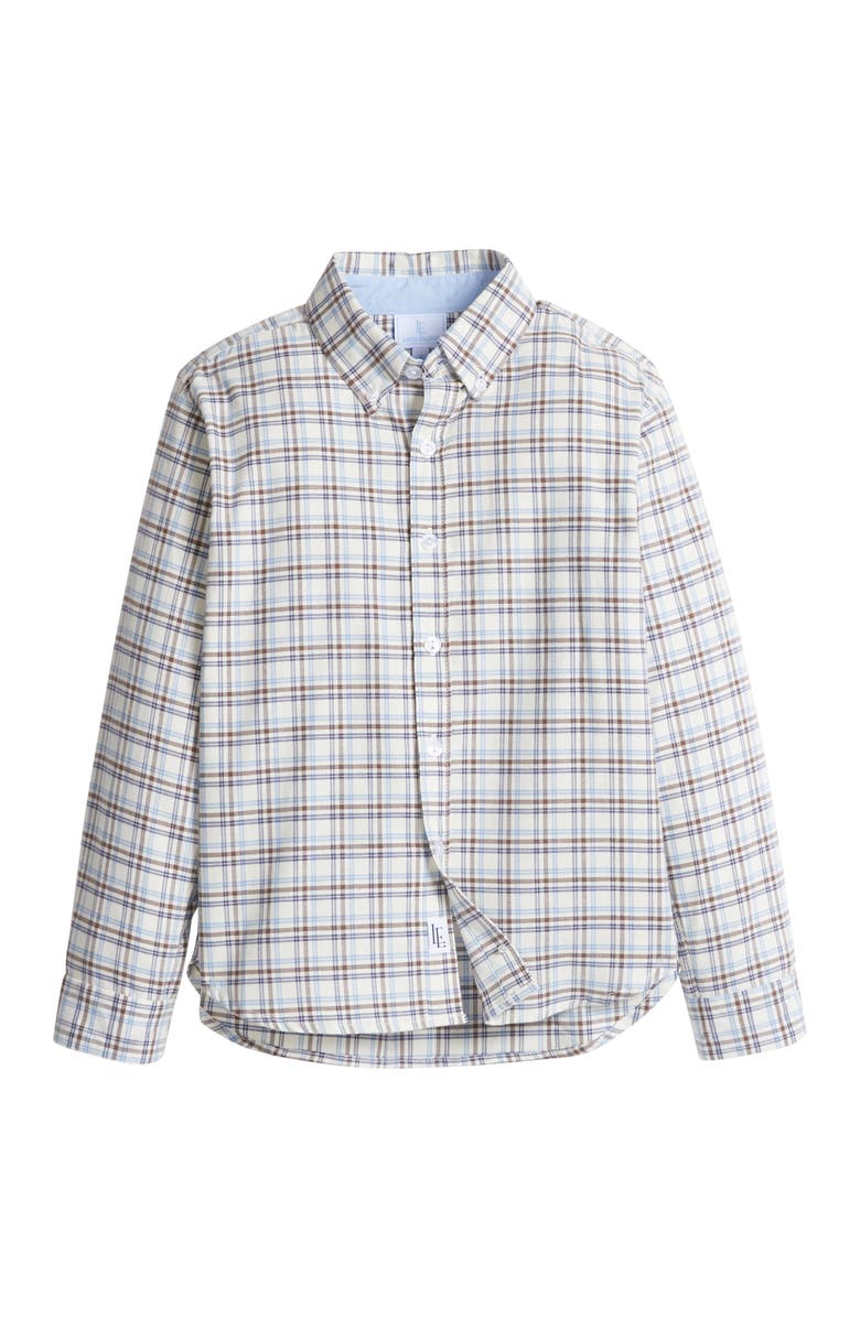 Little English Kids' Button Down Shirt, Main, color, Gray Blue Gingham