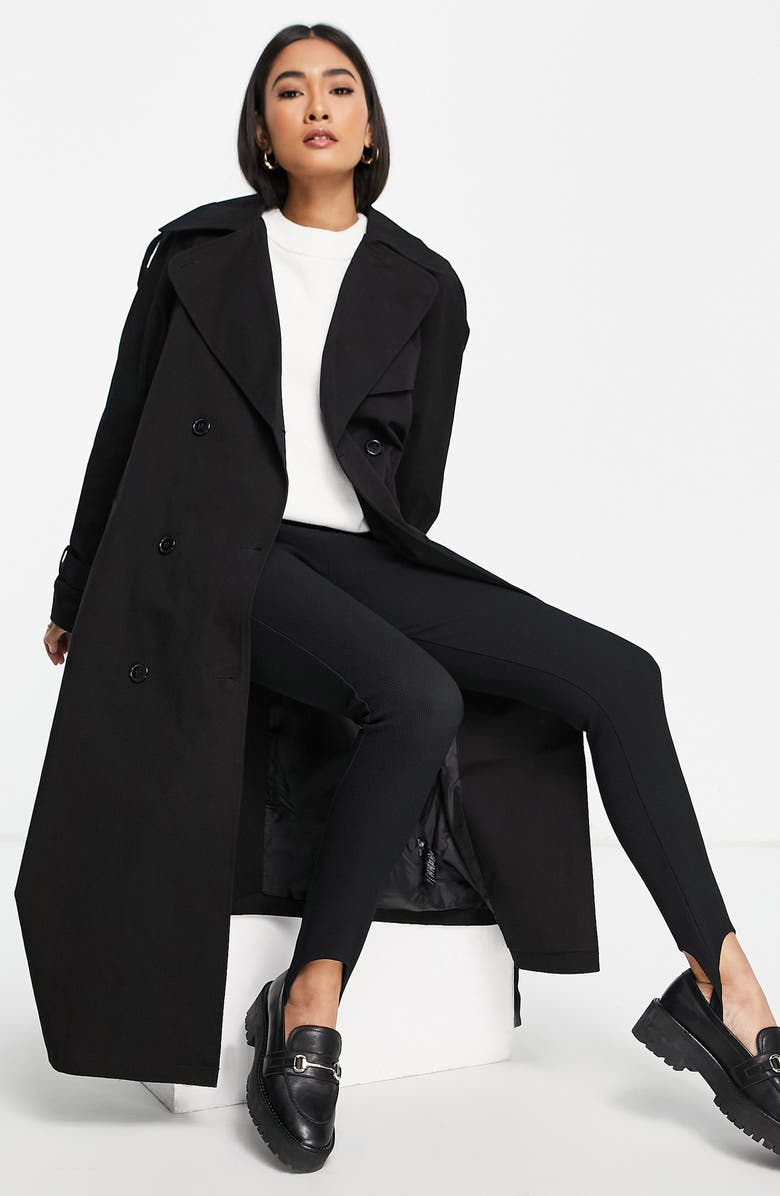Topshop Classic Oversize Cotton Trench Coat, Alternate, color,