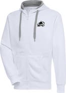 ANTIGUA Men's Antigua  White Colorado Avalanche Metallic Logo Victory Full-Zip Hoodie
