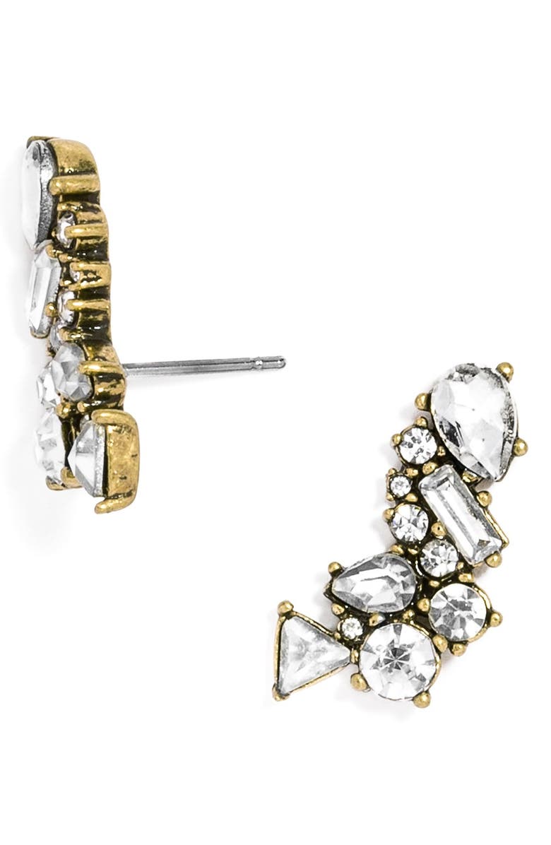 BaubleBar Crystal Triangle Ear Crawlers, Main, color,
