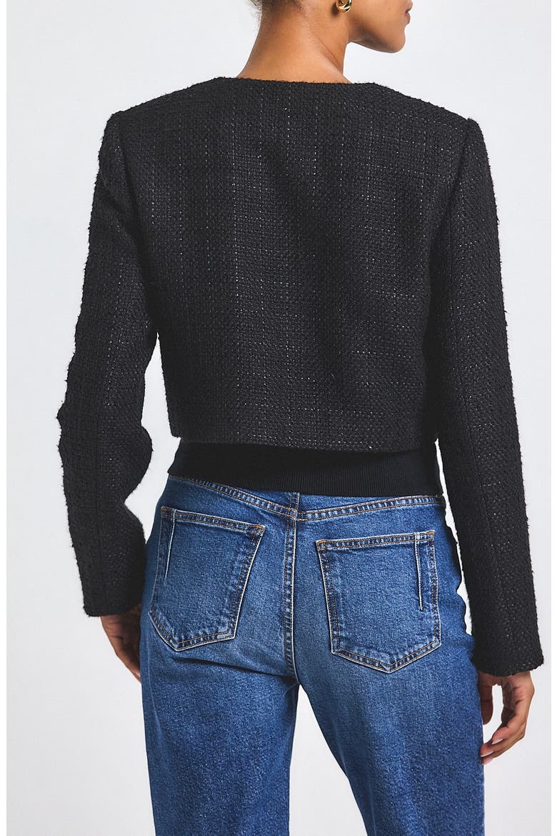 Juliette Tweed Jacket, Alternate, color, BLACK
