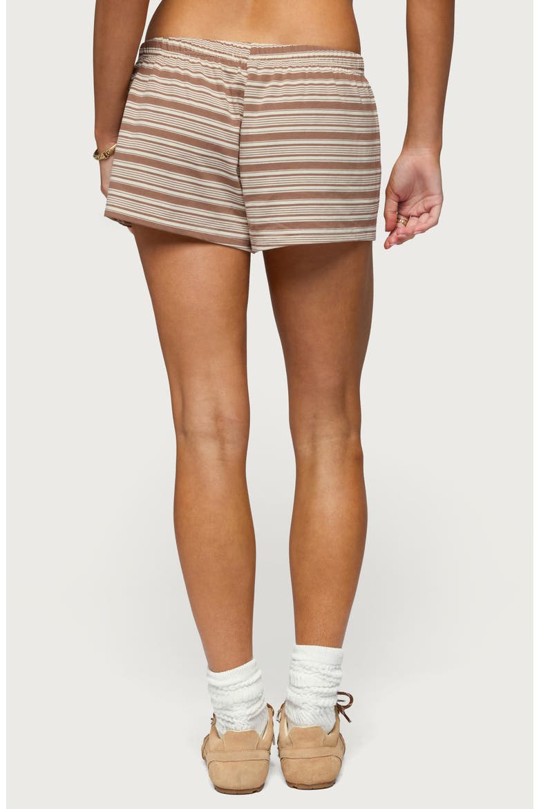 Glennon Stripe Low Rise Shorts, Alternate, color, BROWN