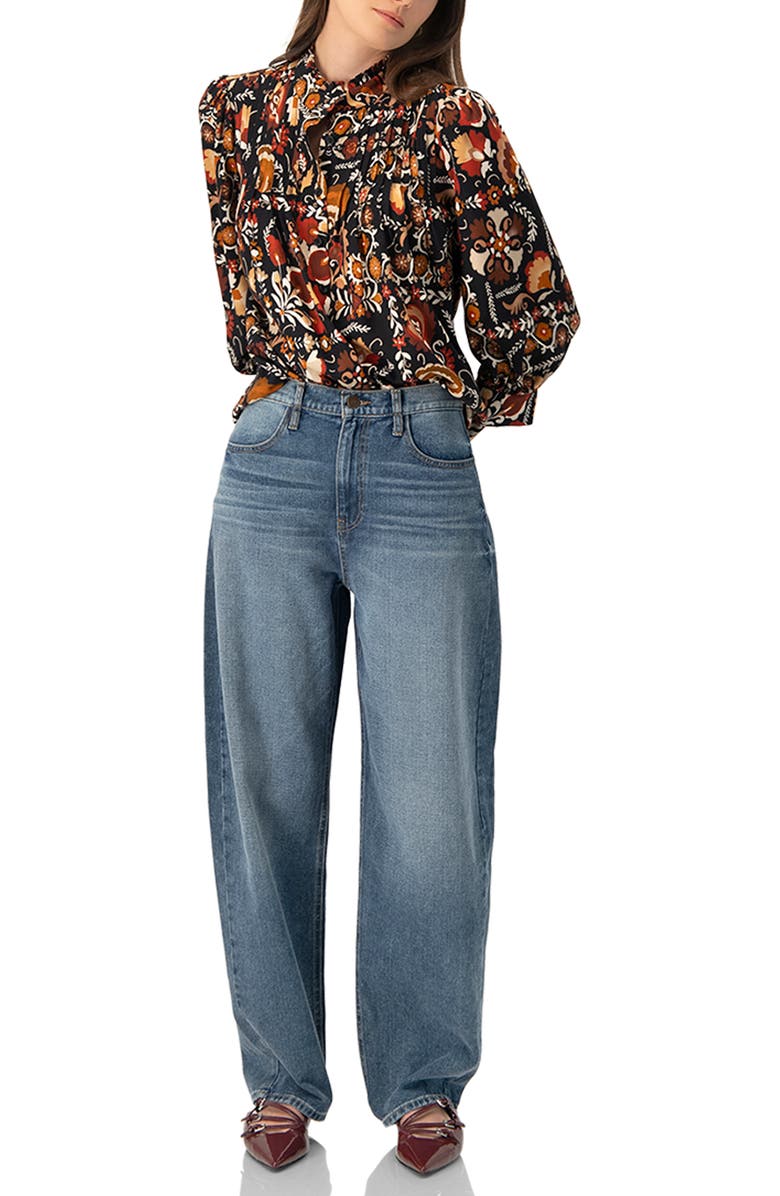 IVONNE Printed Long Sleeve Shirt, Alternate, color, Multi-Brown