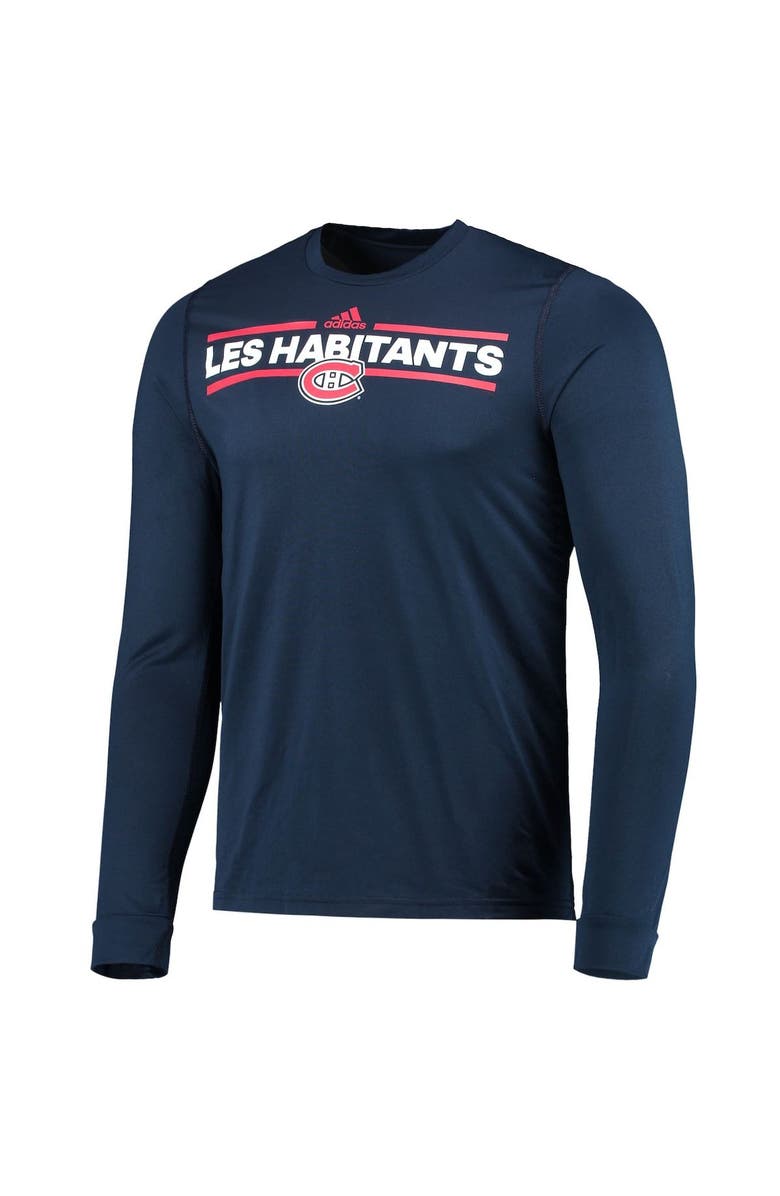 adidas Men's adidas Navy Montreal Canadiens Dassler AEROREADY Creator Long Sleeve T-Shirt, Alternate, color, 