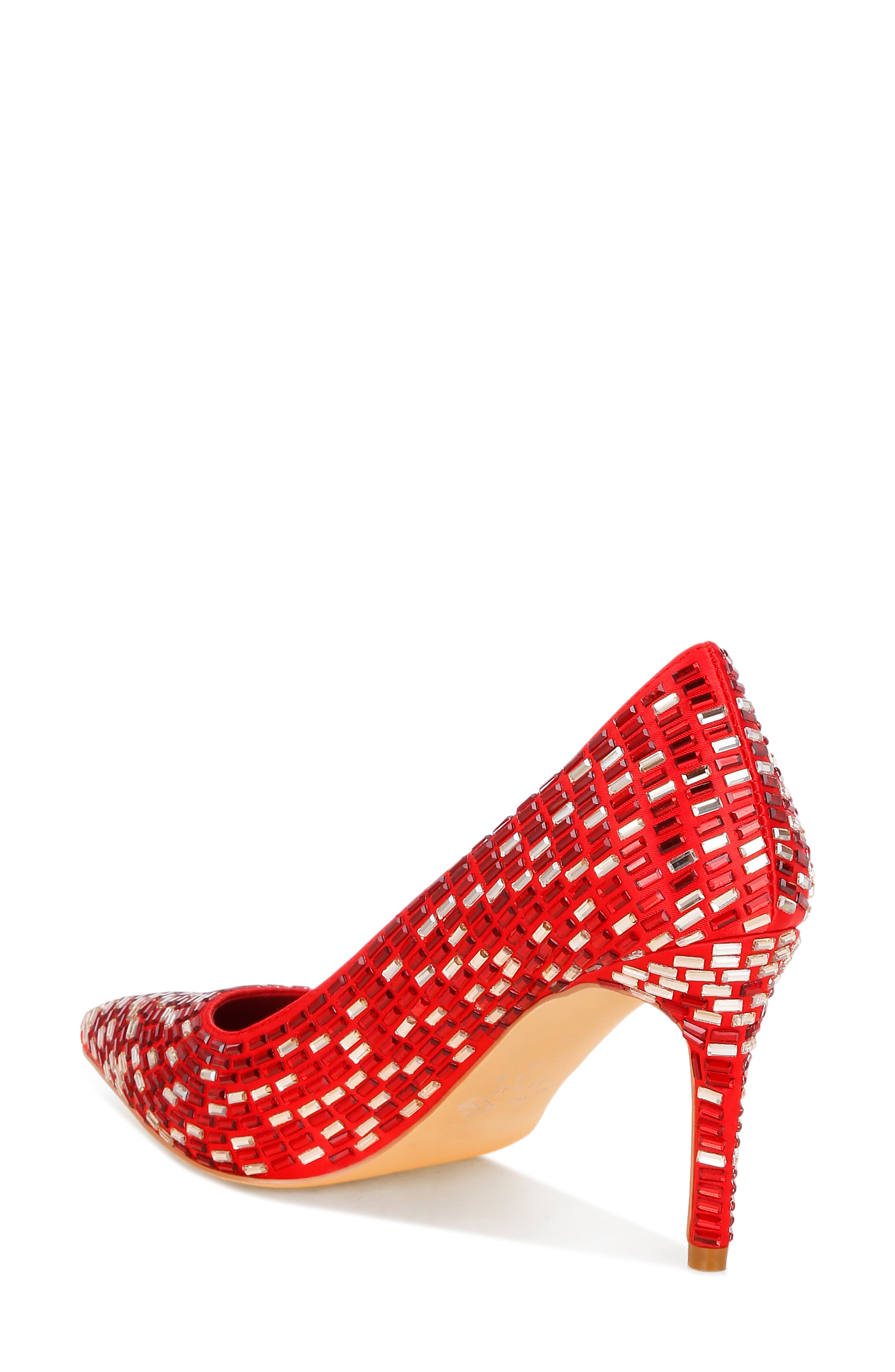 Elodie Mirrored Jewel Pump, Alternate, color, RED
