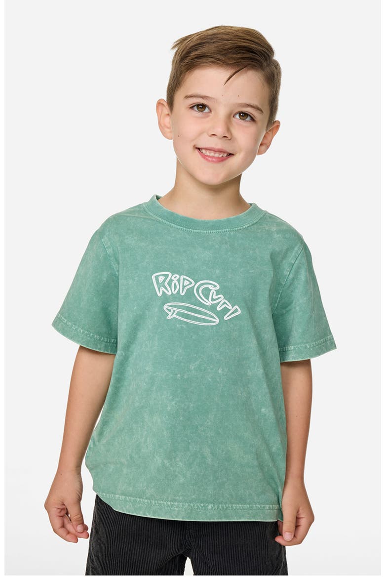 Kids' Ride the Wave Stonwashed Cotton Graphic T-Shirt, Alternate, color, ALOE