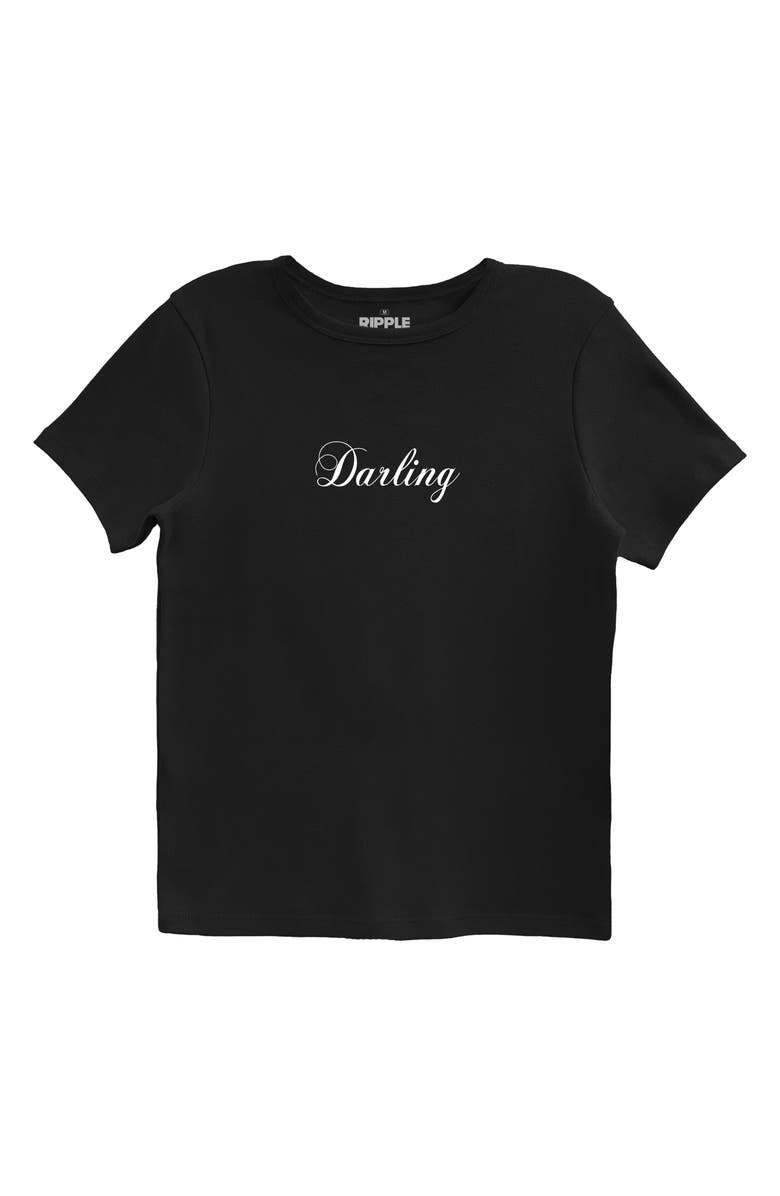 Ripple Junction Darling Script T-Shirt, Alternate, color, Black