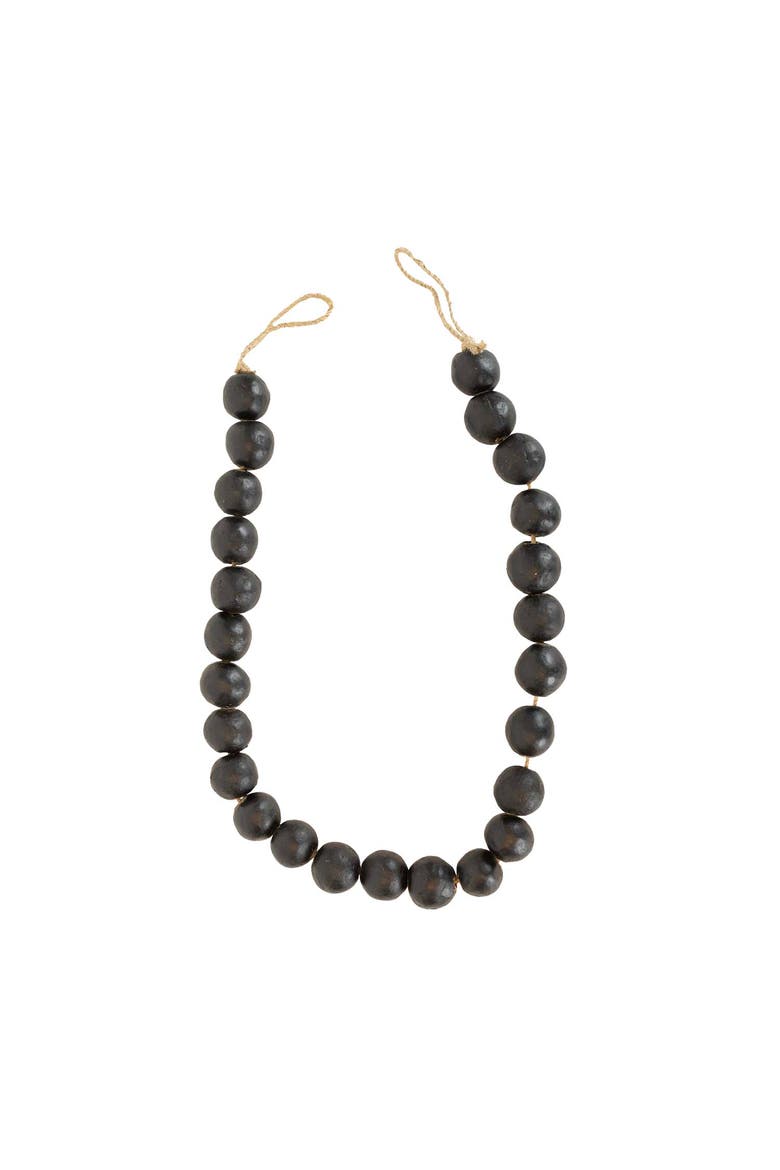 Bead Garland Black Terracotta & Jute, Main, color, Black