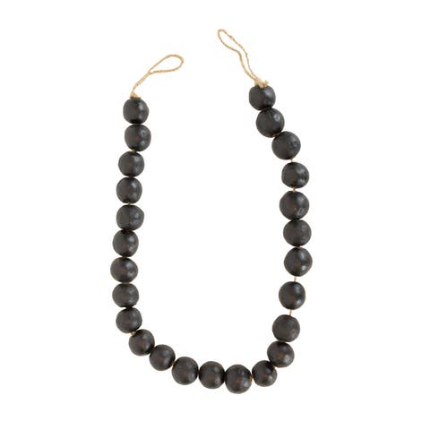 Bead Garland Black Terracotta & Jute