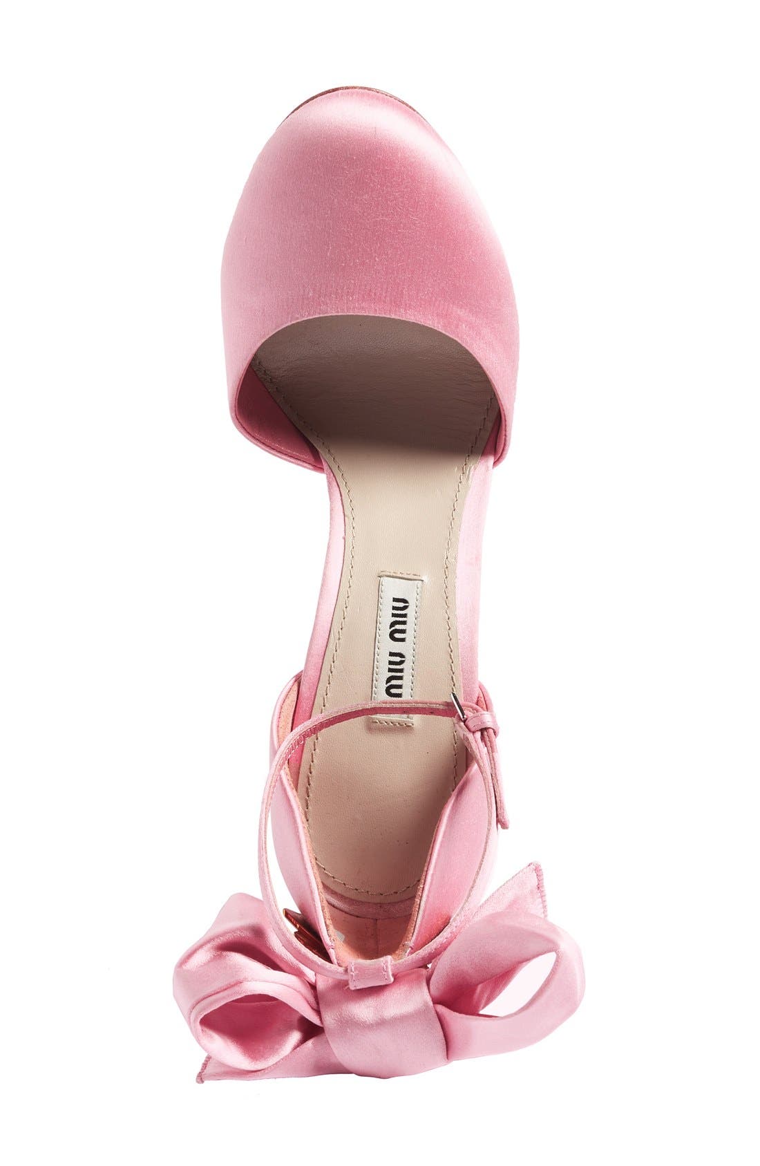 Miu Miu Crystal Bow Tie Ankle Strap Pump, Alternate, color, 