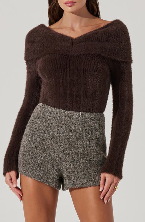 Fuzzy Off the Shoulder Sweater