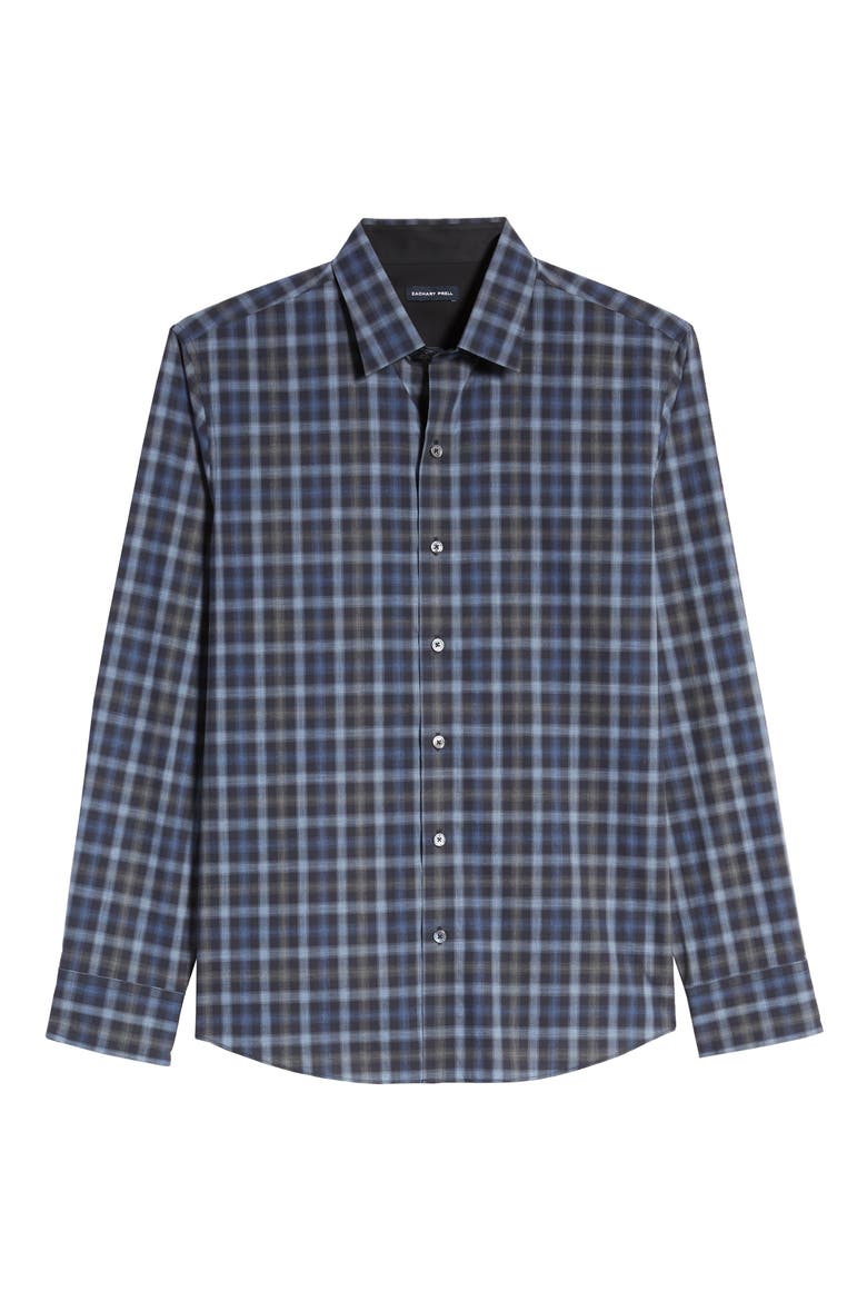 Ojeda Regular Fit Plaid Button-Up Shirt, Alternate, color, NAVY