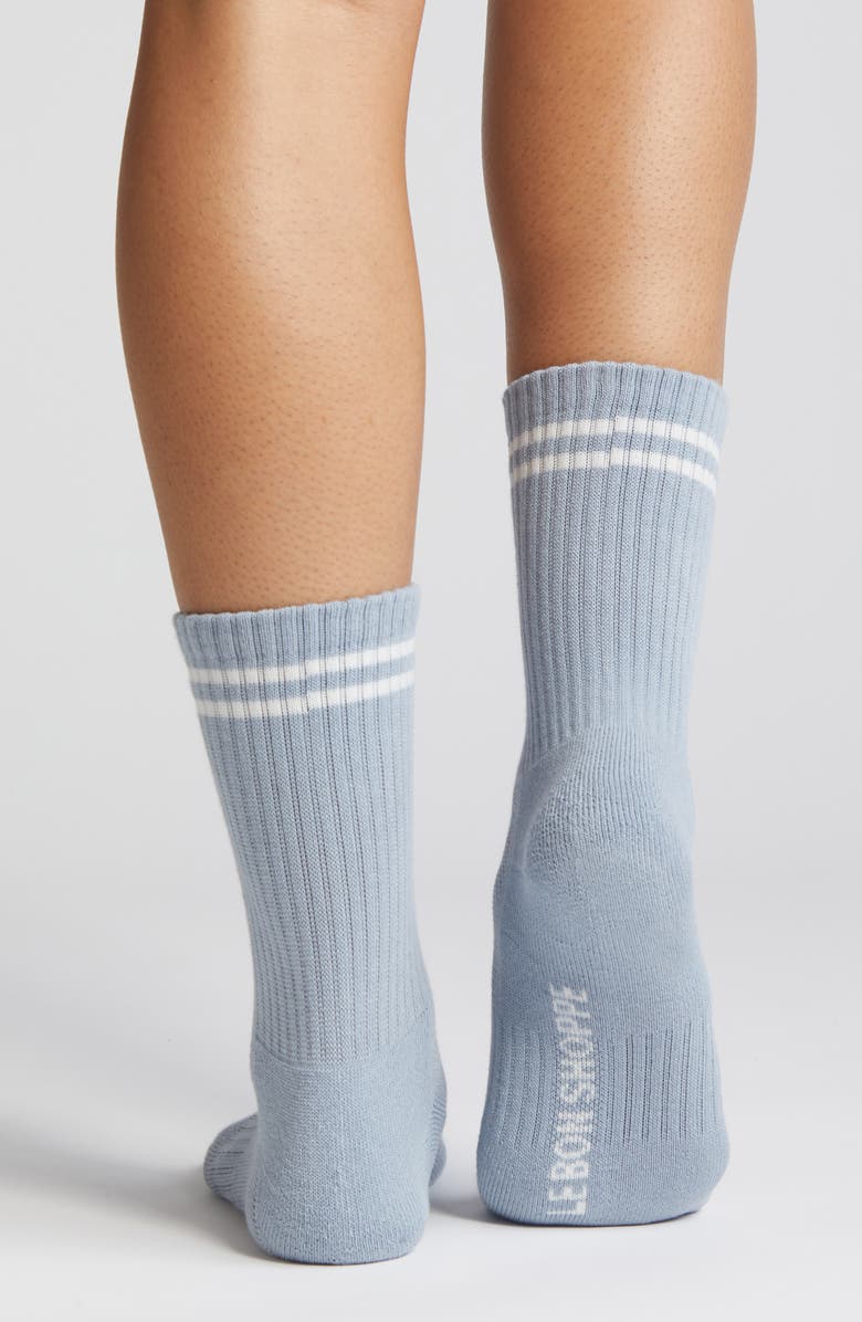 Le Bon Shoppe Boyfriend Crew Socks, Alternate, color, Blue Grey