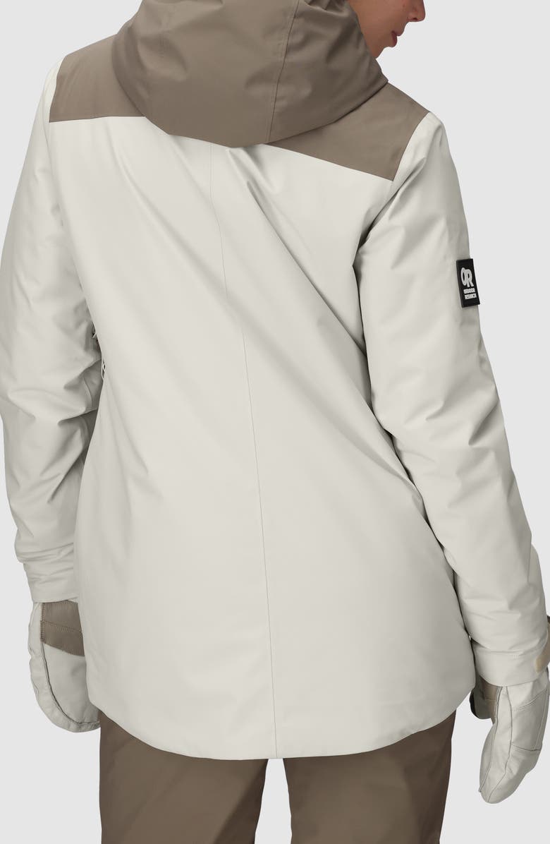 Outdoor Research Snowcrew Waterproof Hooded Ski Jacket, Alternate, color, Oyster/ Sable
