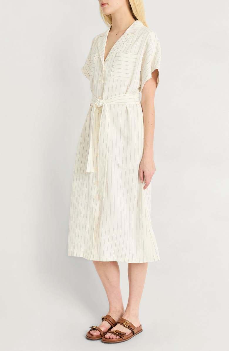 Luxely Stripe Shirtdress, Alternate, color, Ivory