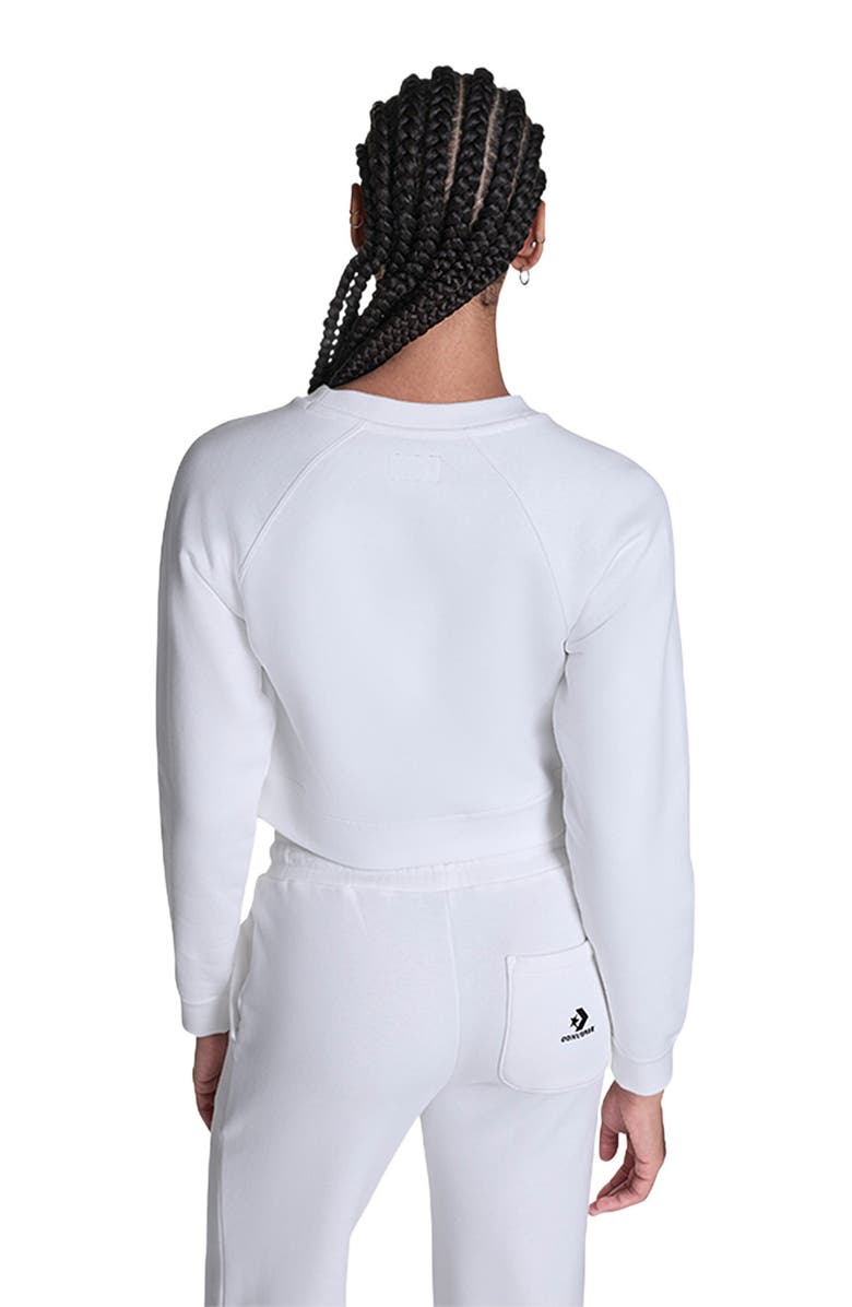 Converse Star Chevron Cropped Crewneck, Alternate, color, White 10A