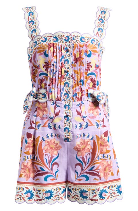 Flower Tiles Lilac Romper