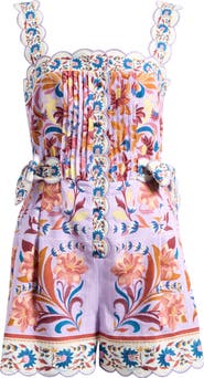 FARM Rio Flower Tiles Lilac Romper