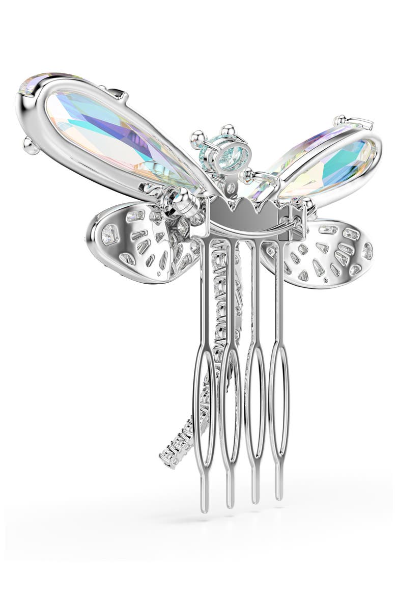 Brooch Hair Comb, Alternate, color, SILVER/ GREEN