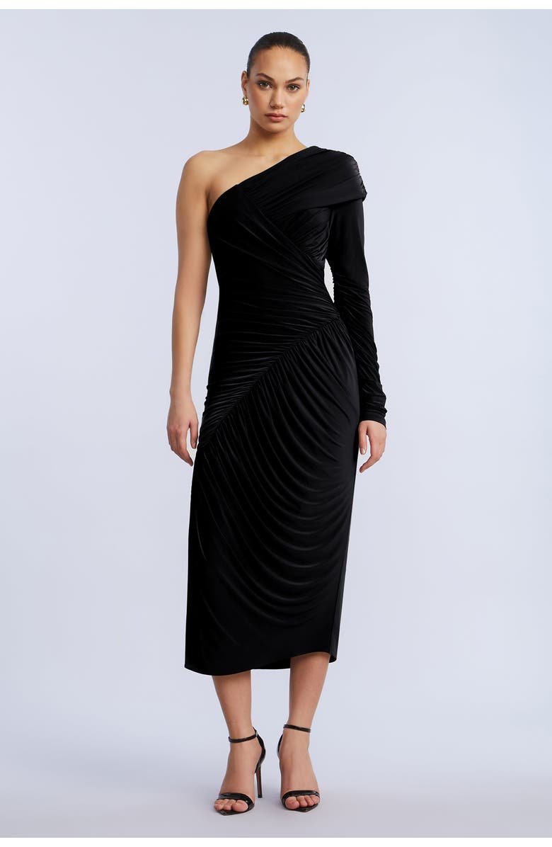BCBGMAXAZRIA Jersey Midi Dress, Alternate, color, Black