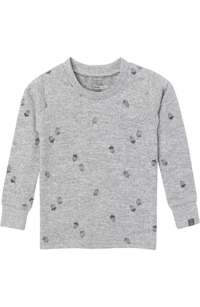 Modern Moments<sup>™</sup> by Gerber Hacci Pajama Top & Pant Set, Alternate, color, Medium Grey Heather Acorn