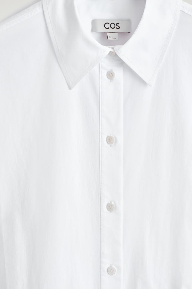 Sleeveless Cotton-poplin Shirt Dress, Alternate, color, WHITE