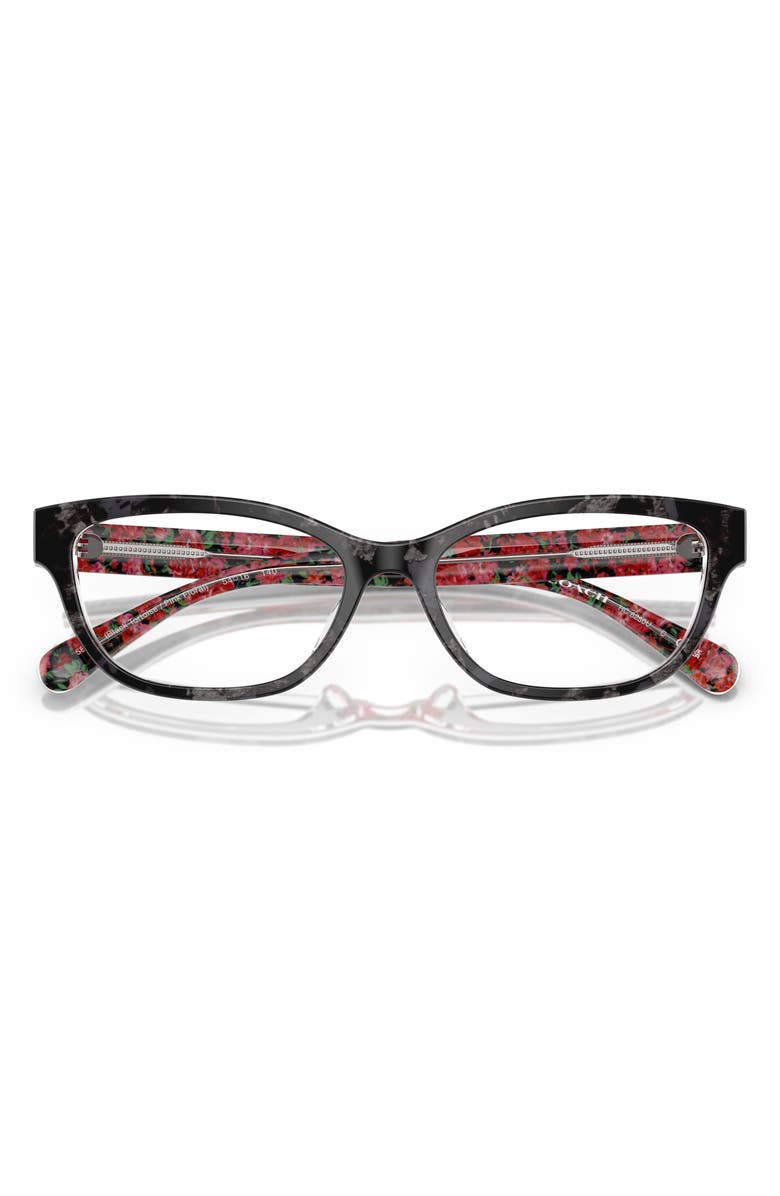 COACH 54mm Pillow Optical Glasses, Alternate, color, Black / Pink / Demo Lens