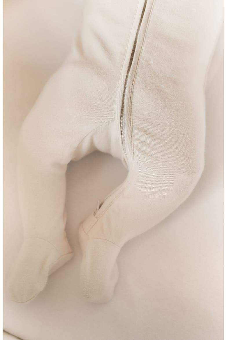 Fitted Organic Cotton One-Piece Footie Pajamas, Alternate, color, NATURAL
