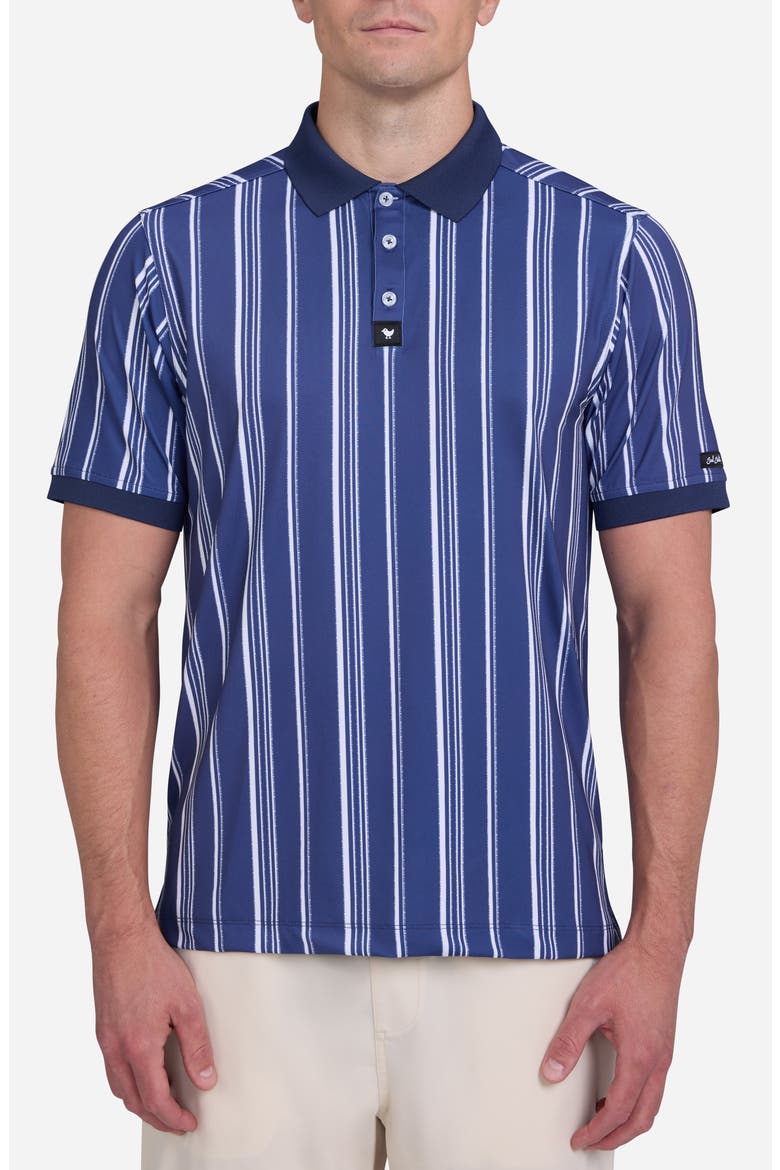 Ridge Stripe Performance Golf Polo, Main, color, WINNING STREAK - COBALT