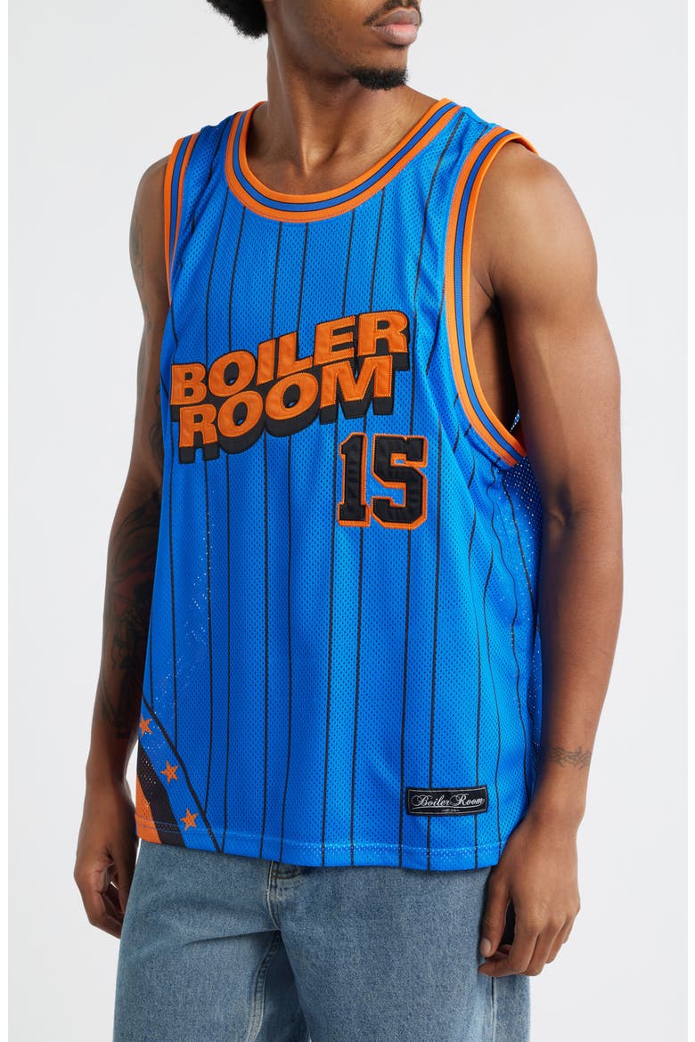 Graphic Mesh Basketball Jersey, Main, color, BLUE