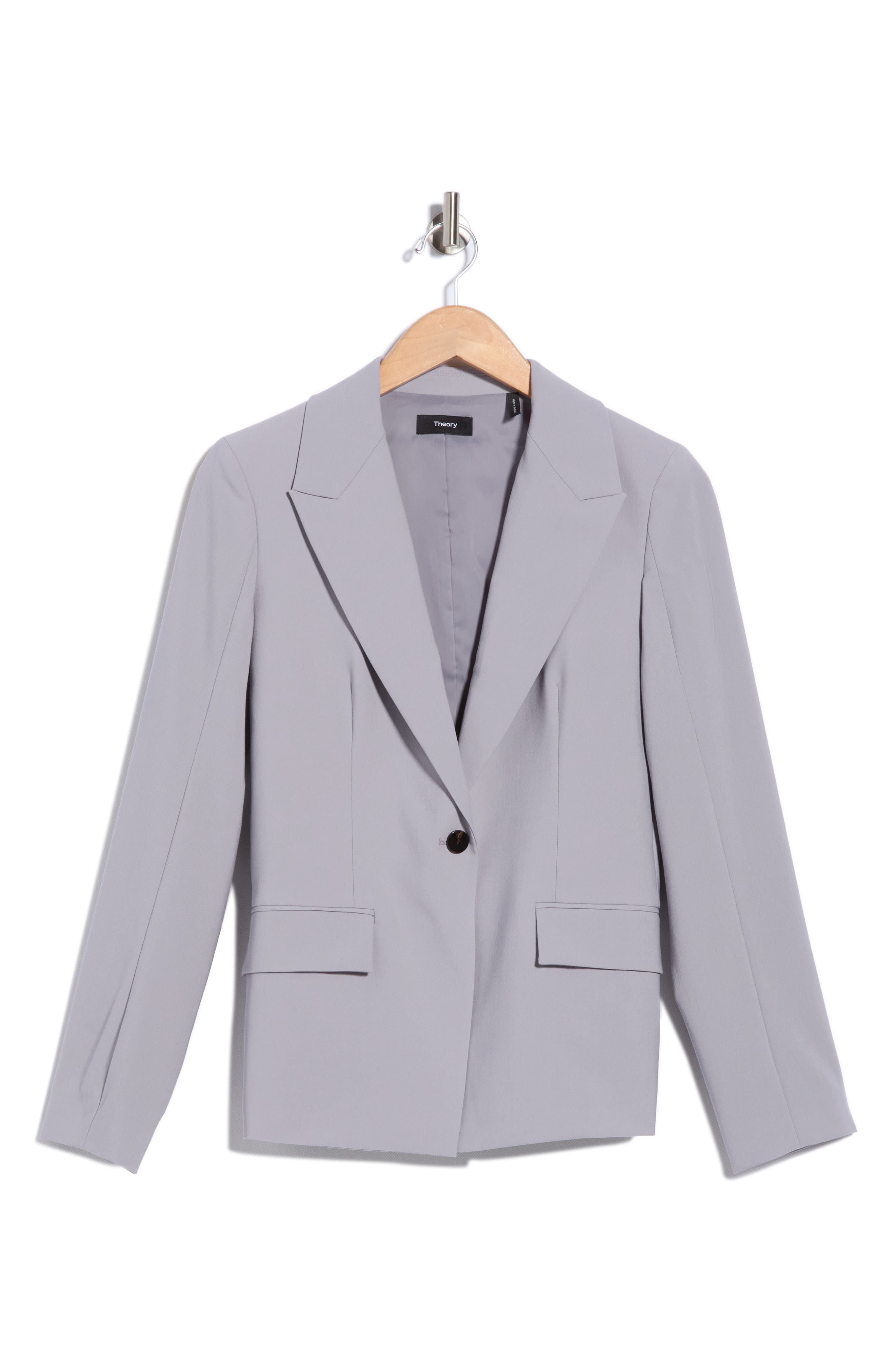 Angled Wool Blend Blazer