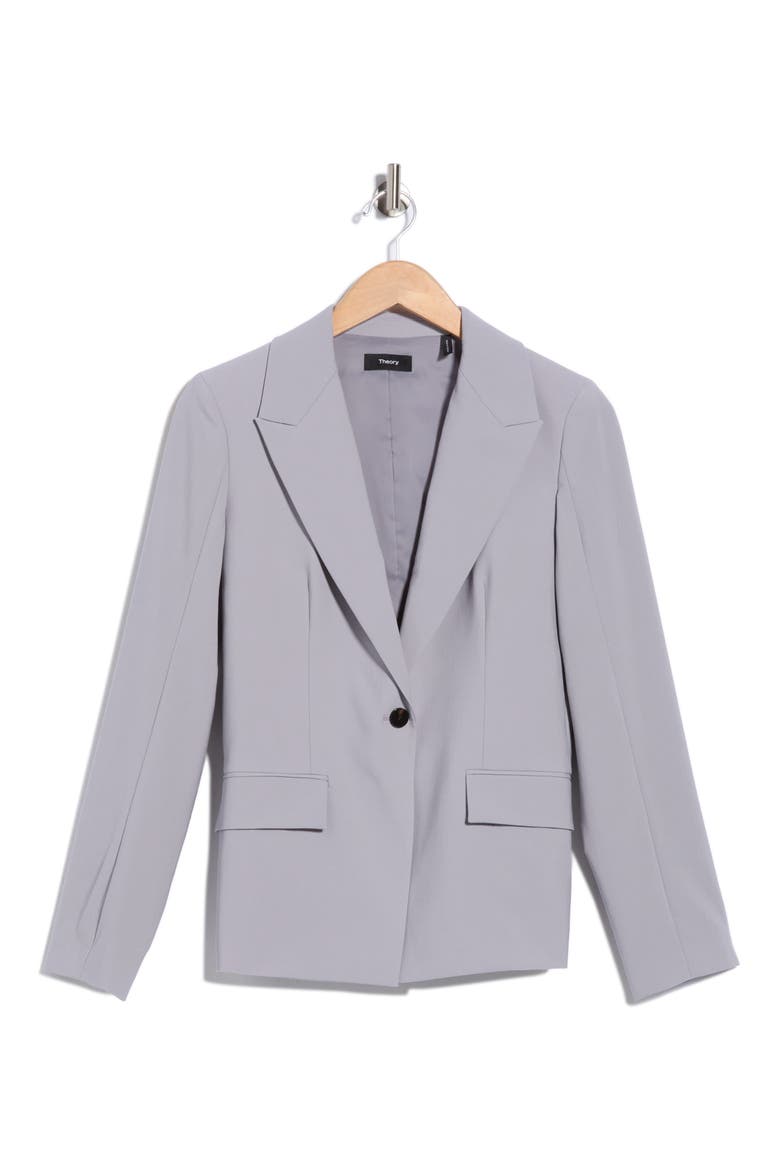 Angled Wool Blend Blazer, Main, color, LIGHT GREY