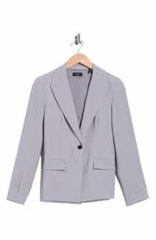 Angled Wool Blend Blazer