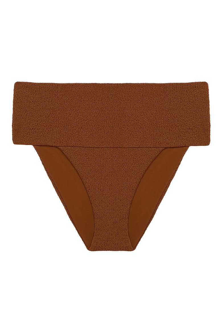 Firenze Jessica High Waist Swim Bottoms, Alternate, color, BROWN