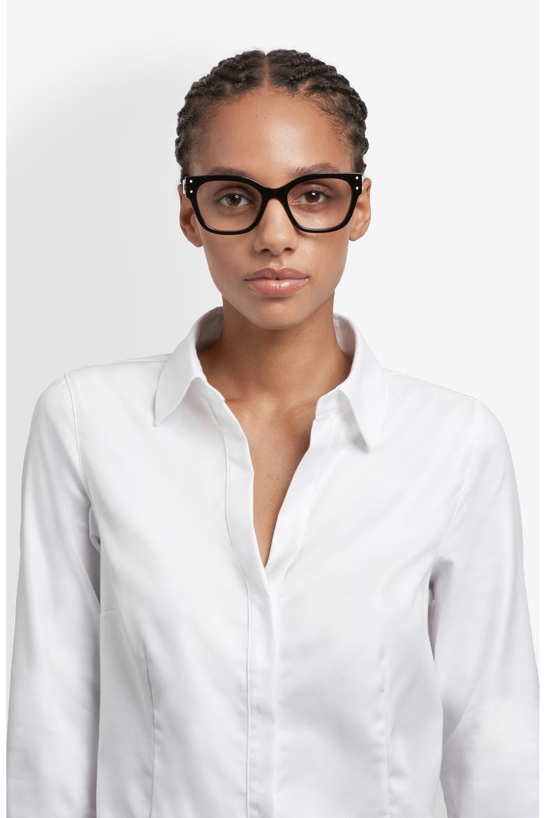 53mm Square Reading Glasses, Alternate, color, BLACK
