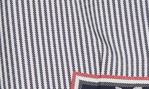 Thom Browne Framed Floral Print Fit 3 High Armhole Silk Twill Sport Coat In Navy
