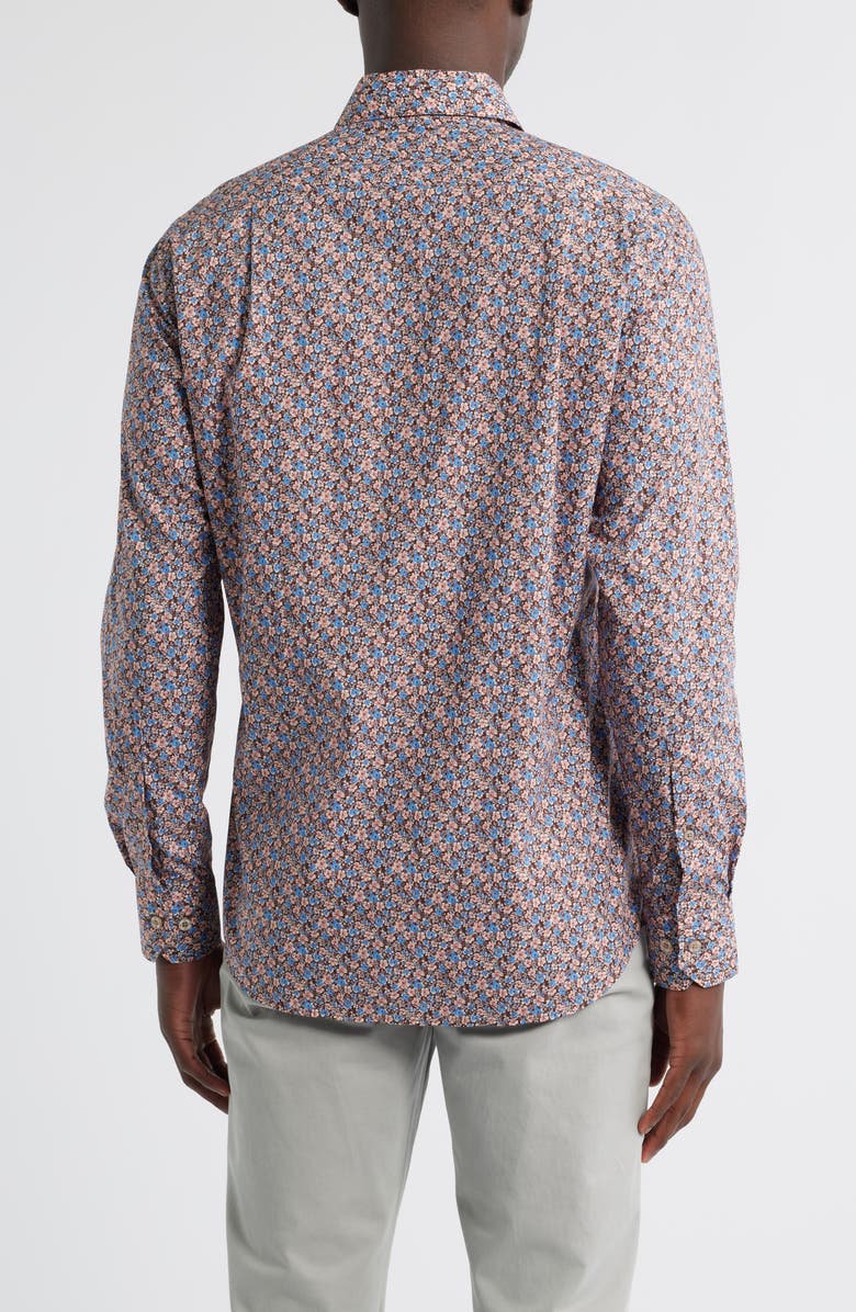 Scott Barber Canclini Regular Fit Floral Cotton Button-Up Shirt, Alternate, color, Blue