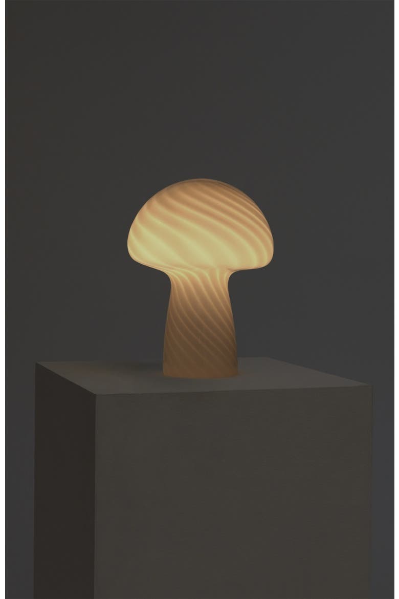 Mushroom 13" Modern LED Table Lamp with Frosted White Glass Shade, Alternate, color, White