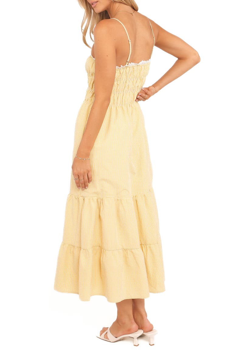 Bernadine Cotton Blend Gingham Maxi Dress, Alternate, color, MANGO