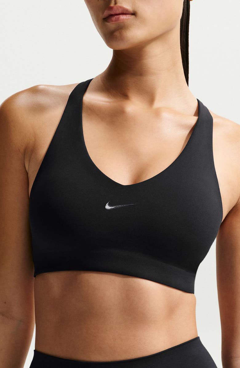 Nike Universa Dri-FIT Padded Sports Bra, Main, color, 010 Black/Dkskgy