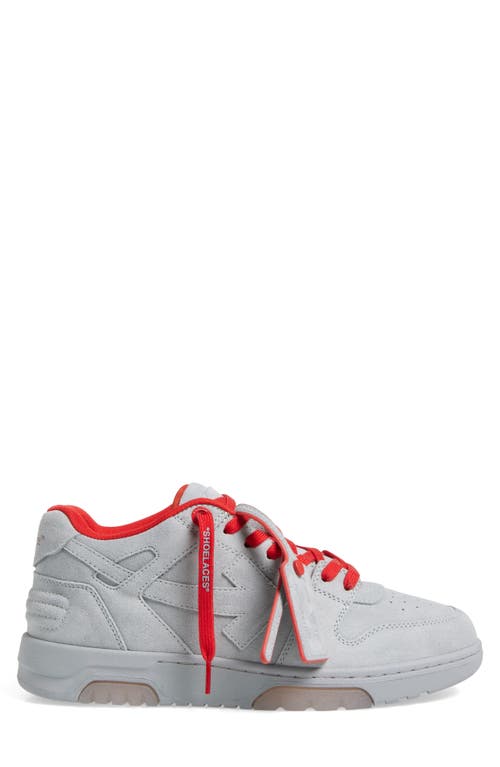 Off-white Men's Out Of Office Suede Sneakers In Light Blue - Brick Red