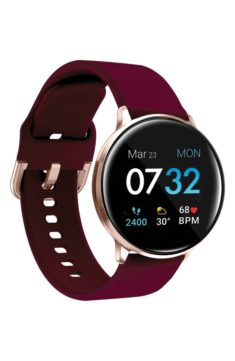 I TOUCH Sport 3 Rose Gold Case Merlot Strap Touchscreen Smartwatch, 45mm, Main, color,