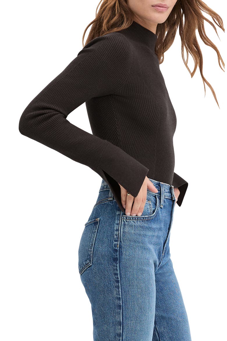 The Runway Rib Turtleneck Sweater, Alternate, color, CHARCOAL